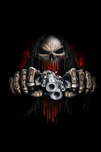 Create meme: skull cool, skull with guns
