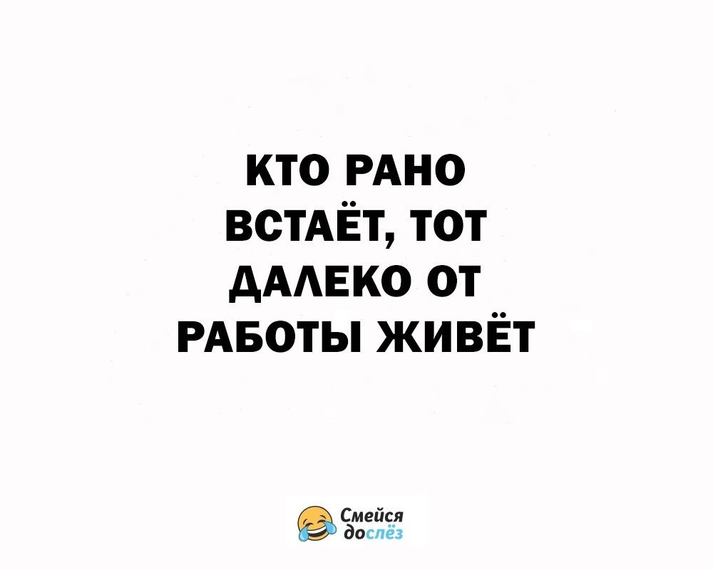 Кто рано встает тот далеко от работы живет картинки прикольные