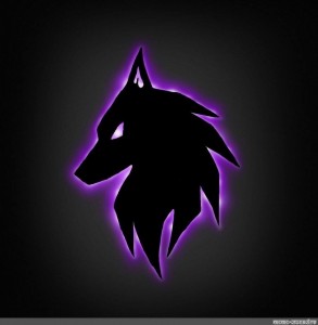 Create meme: neon wolves, the emblem of the wolf, purple wolf