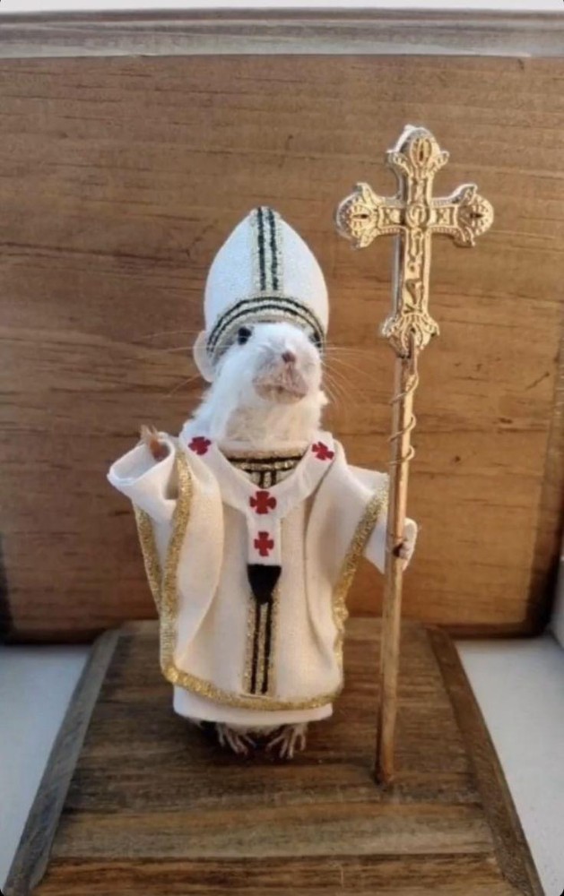 Create meme: A mouse in a priest's costume, mouse priest, The rat priest