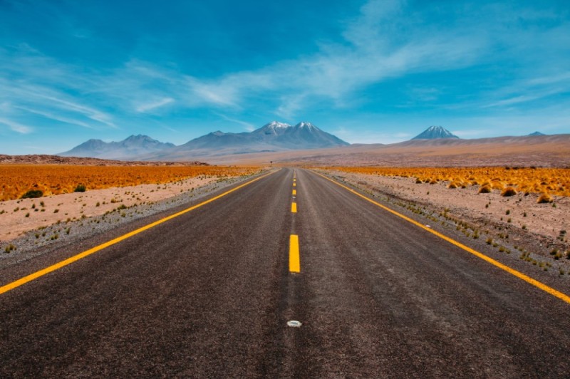 Create meme: desert road, mountain road , a road