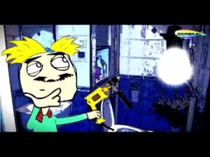 Create meme: johnny test, electric cross, meme show