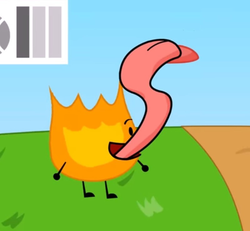 Create meme: battle for dream island, firey, bfb firey