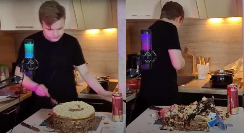 Create meme: kashi streamer, making a cake, strange cakes