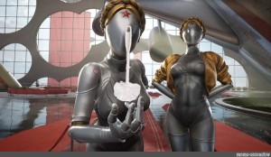 Create meme: girl robot, figure, atomic hart
