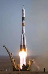 Create meme: start booster, Soyuz TMA-M, the launch