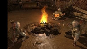 Create meme: Stalker ava campfire, the stalkers around the campfire gif, the stalkers around the campfire pictures