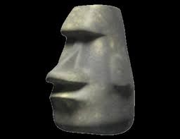 Создать мем: статуи моаи, каменная голова, каменное лицо мем
