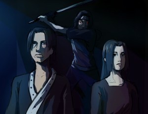 Create meme: family Itachi, death fugaku and mikoto, Itachi