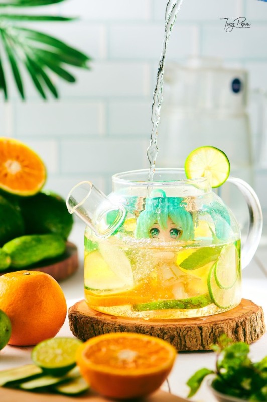 Create meme: a glass of water with lemon, drink with lemon, lemon mint lemonade