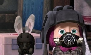 Create meme: Masha the bear in a helmet, pictures Masha and the bear monsters, cartoon Masha and the bear