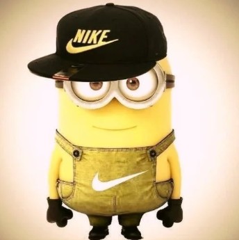 Create meme: minions are cool, minion in a cap, minion in nike clothes