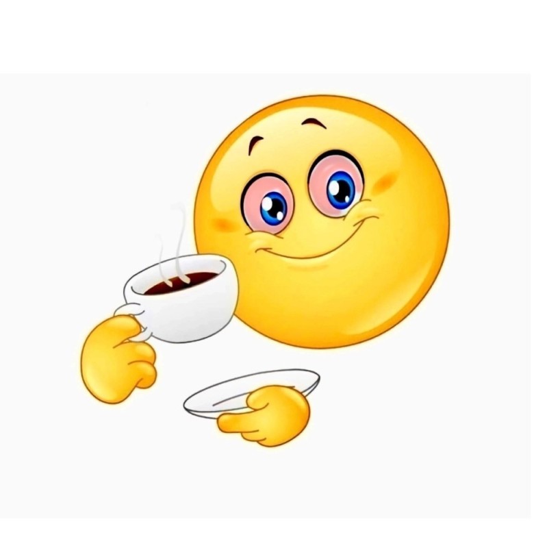 Create meme: smiley face with coffee meme, smiley with coffee, Good morning afternoon