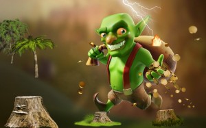 Create meme: Cartoon, Clash of Clans, Goblin from clash of clans