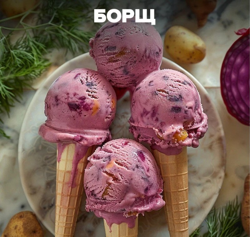 Create meme: ice cream , food , purple ice cream