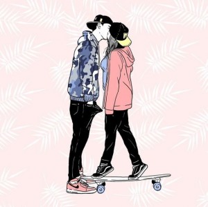 Create meme: pictures couples, cute couple, couple drawing