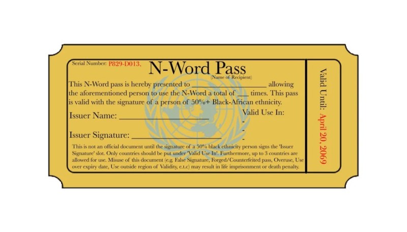 Create meme: n word pass, golden ticket, ticket 
