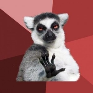 Create meme: calm down, lemur, MADI uzbagoysya