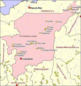 Создать мем: карта республики коми на карте россии, республика коми, республика коми ухта
