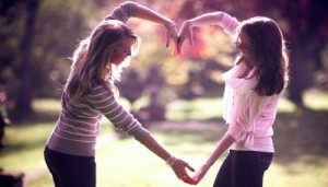 Create meme: heart made of hands, girls, love story