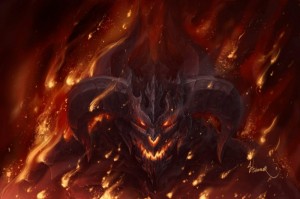 Create meme: fire demon art, fire demon