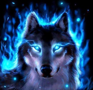 Create meme: wolf, neon wolf Wallpaper, glowing wolf