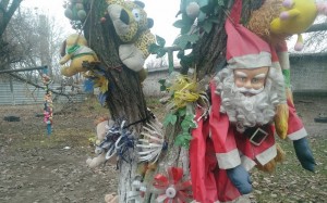 Create meme: Baba Yaga, a Scarecrow for the garden, stuffed to give the tape Orenburg