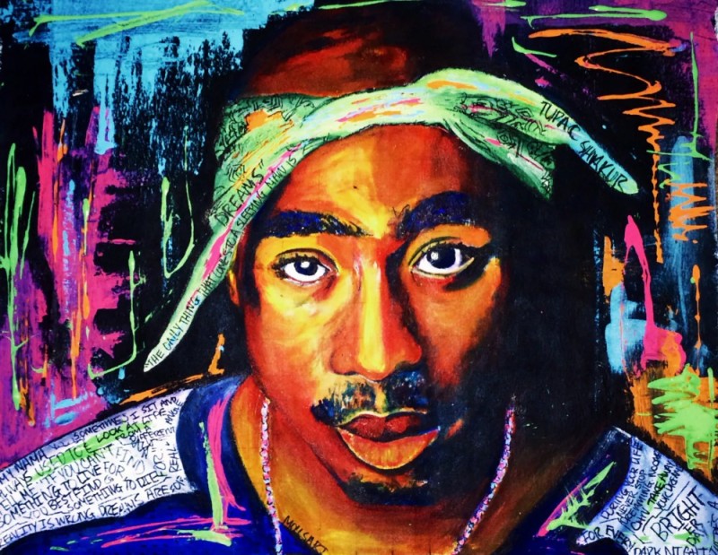 Create meme: Tupac painting, The Tupac Shakur painting, 2pak Shakur