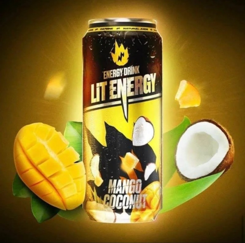 Create meme: lit energy mango coconut energy drink, lit energy energy drink, lit energy power engineer Litvin