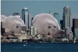 Create meme: funny seal, seal white