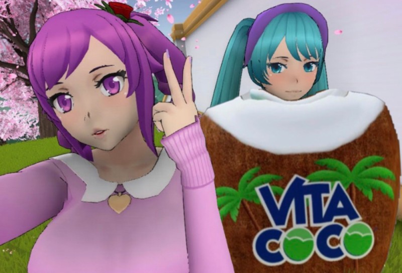 Create meme: simulator andere, yandere simulator sumire alive, cat Lana Yandere simulator