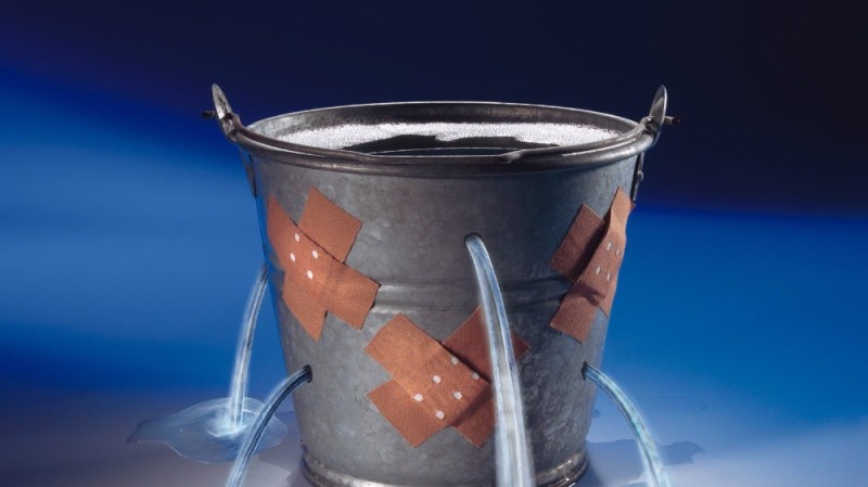 Create meme: leaky bucket, bucket , bucket of water