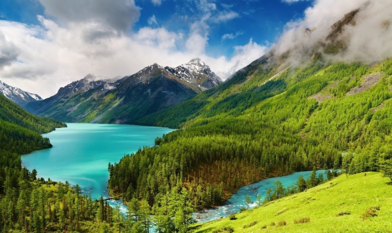 Create meme: mountain lake , mountains lake forest, mountain lake