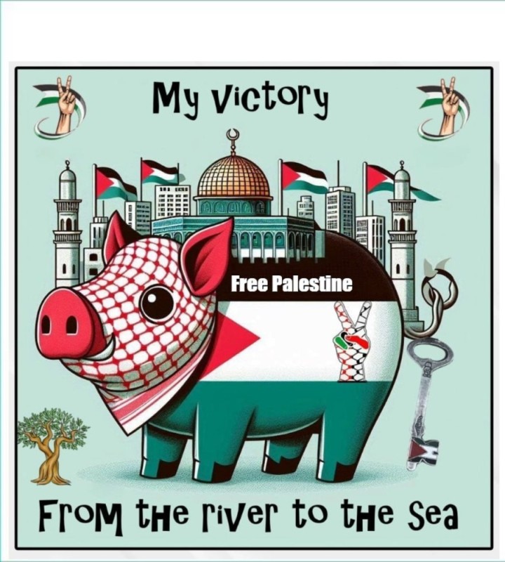 Создать мем: save palestine, хрюшки против, палестина мем