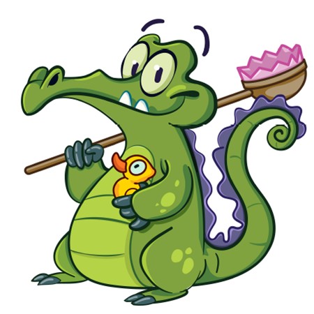 Create meme: crocodile swamp, Crocodile swamp cartoon, Swampy crocodile