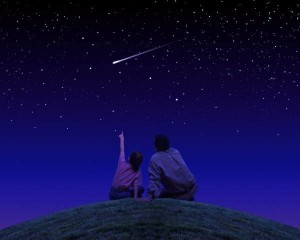 Create meme: Starfall, shooting star lovers, what dream shooting stars in the night sky and wishing