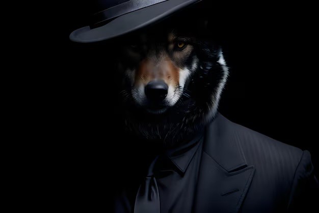 Create meme: the wolf in the jacket, the wolf in the hood, Tough wolf man