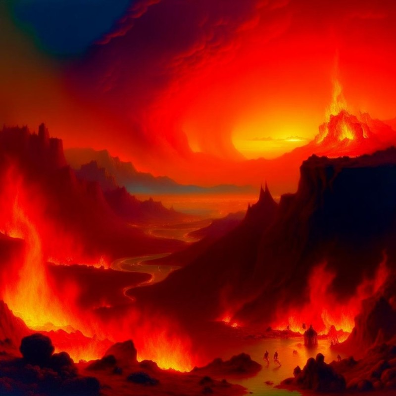 Создать мем: вулканы, геенна огненная, преисподняя арт