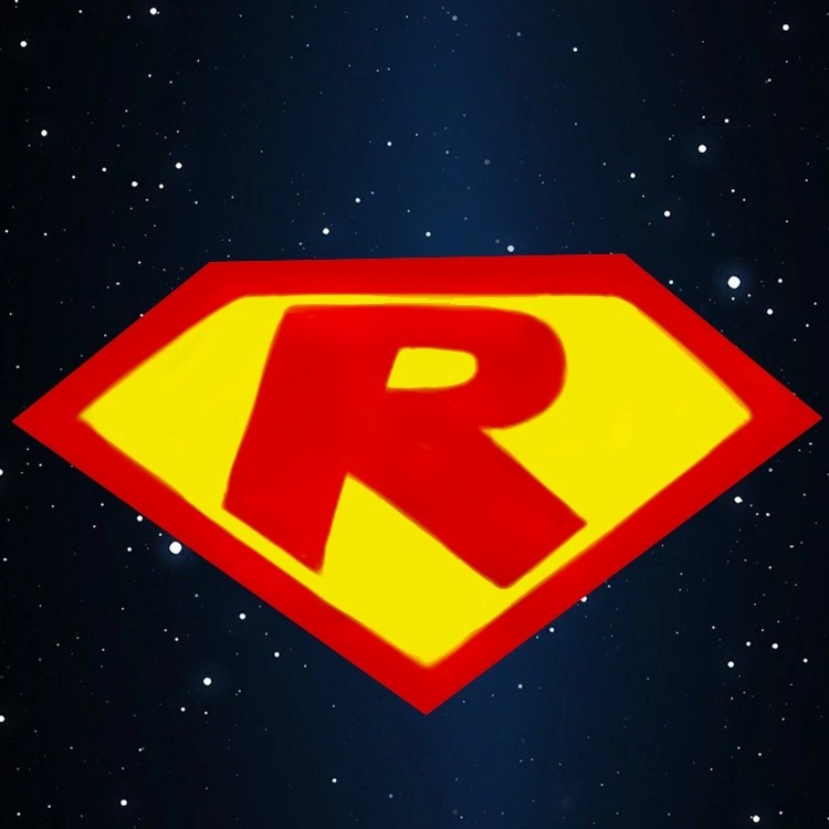 Создать мем: рик супермен, логотип ric, супермен с буквой б