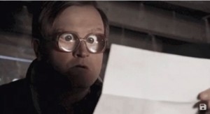 Create meme: a frame from the video, trailer park boys memes, surprised glasses