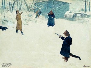 Create meme: Pushkin's duel arts, the duel between Onegin and Lensky, Eugene Onegin illustration duel