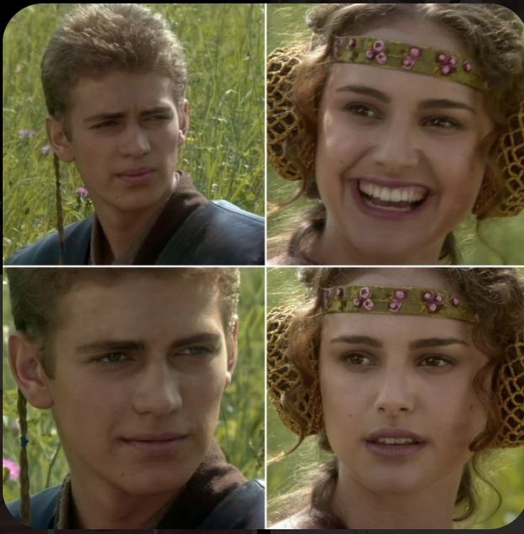 Create meme: Star wars Anakin and Padme, Anakin and Padme on a picnic meme, Anakin and Padme on a picnic