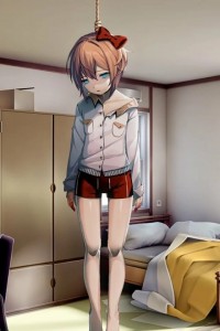 Создать мем: сайори doki doki повесилась, саёри повешенная, sayori