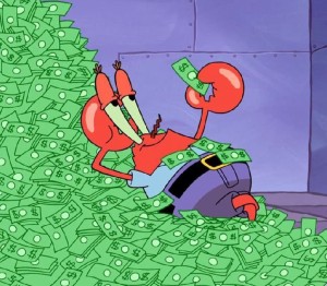 Create meme: Mr. Krabs, Mr. Krabs and money