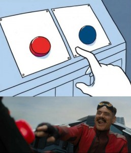 Create meme: meme complex a choice of two buttons, two buttons meme template, memes