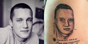 Create meme: Ryabova Forrest Gump tattoo, tattoo, bad tattoos