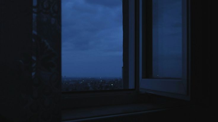 Create meme: balcony at night, the landscape is gloomy, aesthetics of blue