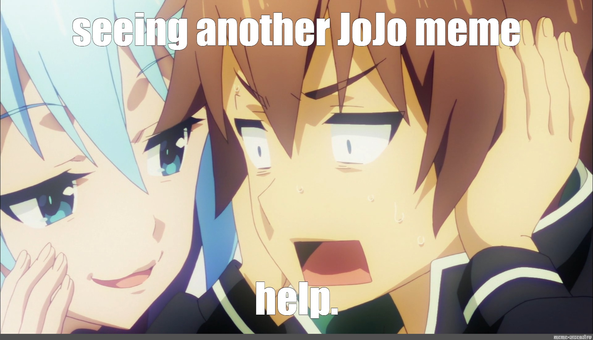 Anime Memes - Everytime kazuma mentions Aqua sauce: Konosuba & JOJO