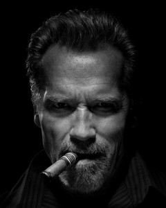 Create meme: male portrait photography, portrait of a man, Schwarzenegger with a cigar