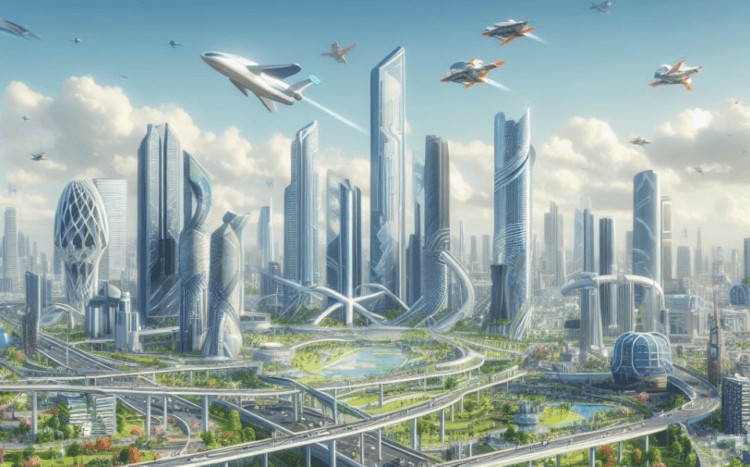 Создать мем: город будущего неом проект, красивый город будущего, futuristic city